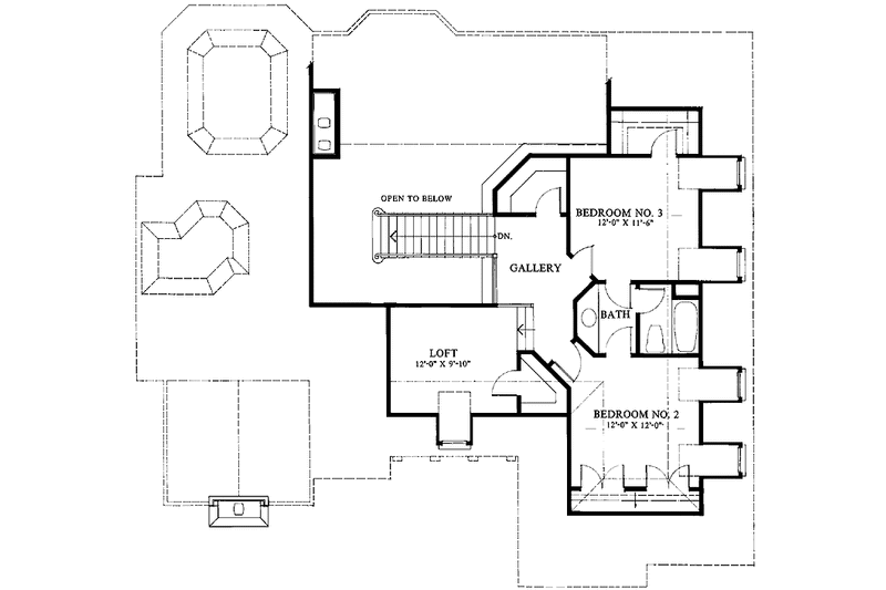 House Blueprint - Floor Plan - Upper Floor for Traditional House Plan #429-66 - 4 bed, 3.5 bath