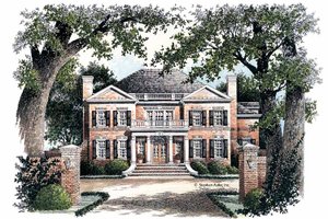 House Plan Design - Exterior - Front Elevation for Classical House Plan #429-68 - 4 bed, 3.5 bath
