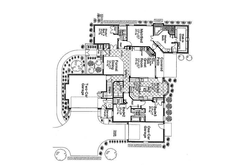 Home Plan - Floor Plan - Main Floor for Country House Plan #310-1205 - 4 bed, 3 bath
