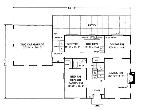 Architectural House Design - Colonial Floor Plan - Main Floor Plan #456-115