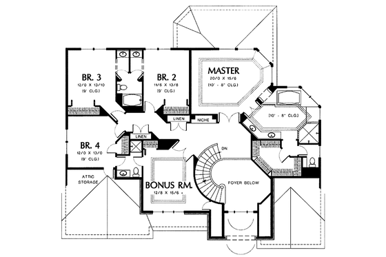 Floor Plan - Upper Floor for Traditional House Plan #48-784 - 5 bed, 4.5 bath