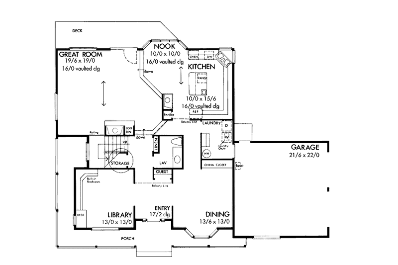 Home Plan - Floor Plan - Main Floor for Prairie House Plan #320-1321 - 3 bed, 2.5 bath