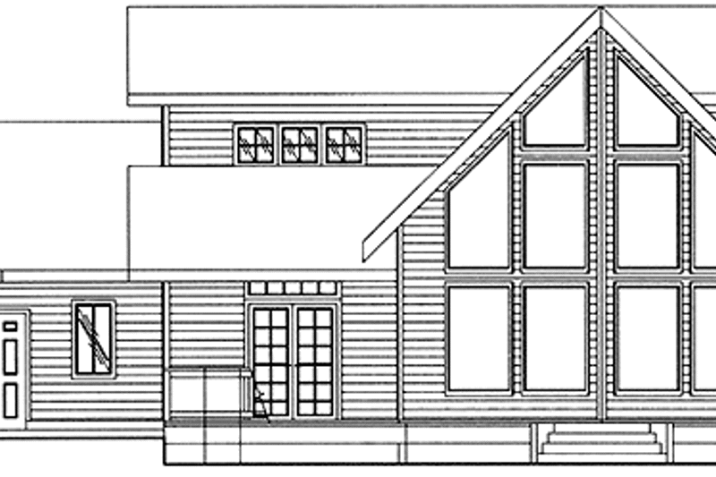 House Blueprint - Exterior - Rear Elevation for European House Plan #117-817 - 3 bed, 2.5 bath