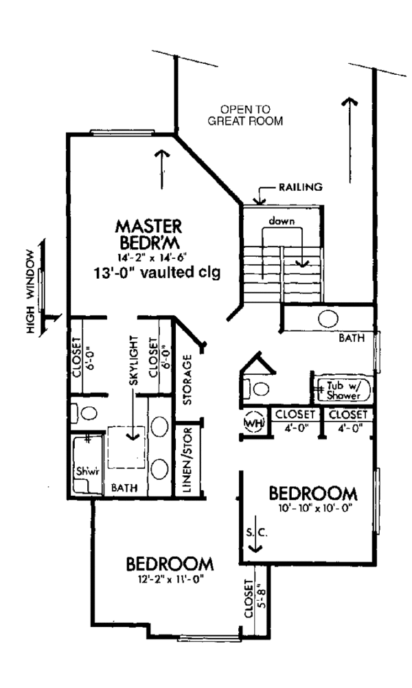 House Blueprint - Contemporary Floor Plan - Upper Floor Plan #320-1008