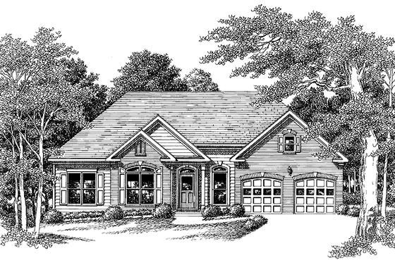 Exterior - Front Elevation 3 for European House Plan #927-206 - 4 bed, 3 bath