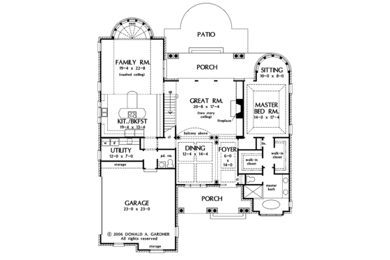 Floor Plan - Main Floor for Traditional House Plan #929-828 - 4 bed, 4.5 bath