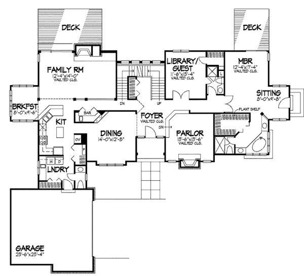 House Blueprint - Traditional Floor Plan - Main Floor Plan #320-697