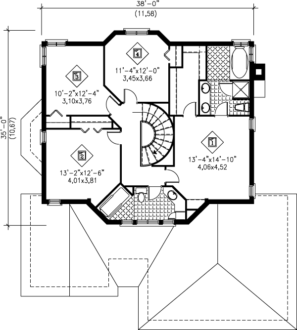 Traditional Floor Plan - Upper Floor Plan #25-2221