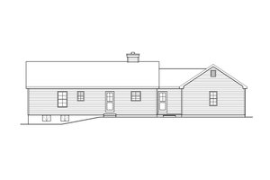 Exterior - Rear Elevation for Ranch House Plan #22-622 - 3 bed, 2 bath