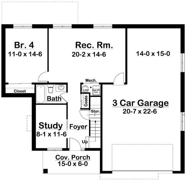 Farmhouse Floor Plan - Lower Floor Plan #126-241