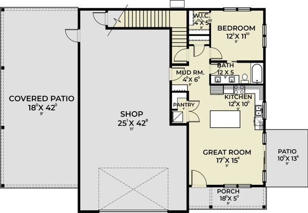 Farmhouse Floor Plan - Main Floor Plan #1070-201