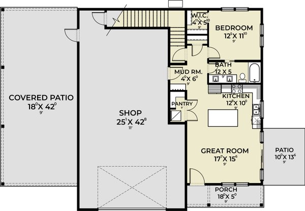 Architectural House Design - Farmhouse Floor Plan - Main Floor Plan #1070-201