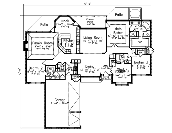 European Floor Plan - Main Floor Plan #52-213