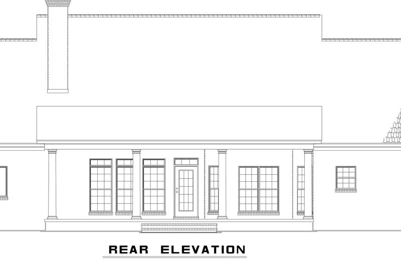 Home Plan - Exterior - Rear Elevation for Country House Plan #17-2915 - 4 bed, 3.5 bath