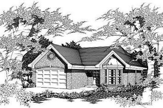 Exterior - Front Elevation for European House Plan #329-196 - 3 bed, 2 bath