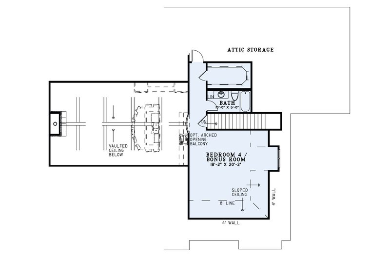 Architectural House Design - Floor Plan - Upper Floor for European House Plan #17-2496 - 3 bed, 3.5 bath