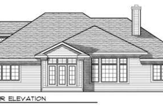 Exterior - Rear Elevation for Traditional House Plan #70-698 - 3 bed, 2 bath