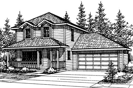 Exterior - Other Elevation 2 for Farmhouse House Plan #124-315 - 3 bed, 2.5 bath