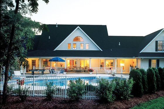 Exterior - Rear Elevation for Country House Plan #929-22 - 4 bed, 3.5 bath