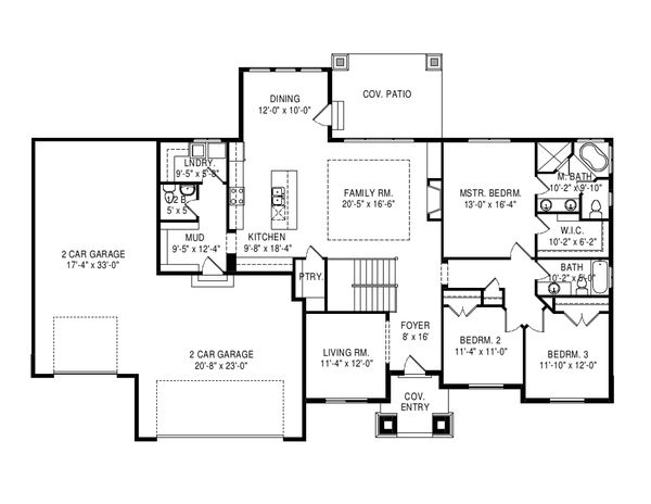 Dream House Plan - Craftsman Floor Plan - Main Floor Plan #920-110
