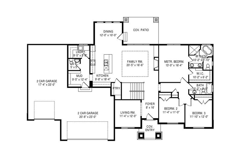 Dream House Plan - Floor Plan - Main Floor for Craftsman House Plan #920-110 - 3 bed, 3.5 bath