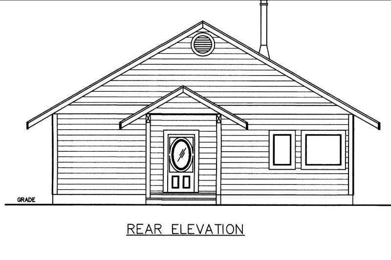 House Blueprint - Exterior - Rear Elevation for Cottage House Plan #117-943 - 2 bed, 2 bath