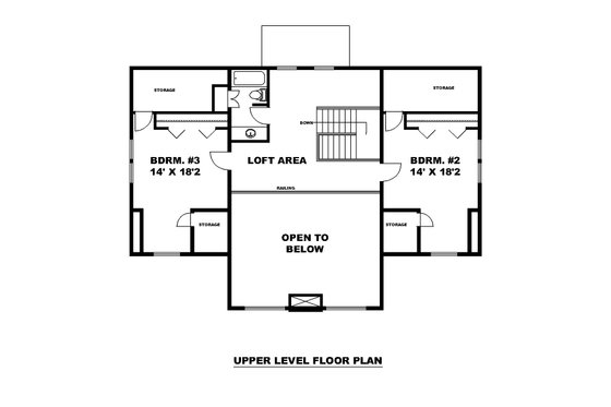 Floor Plan - Upper Floor for Craftsman House Plan #117-1010 - 3 bed, 3.5 bath