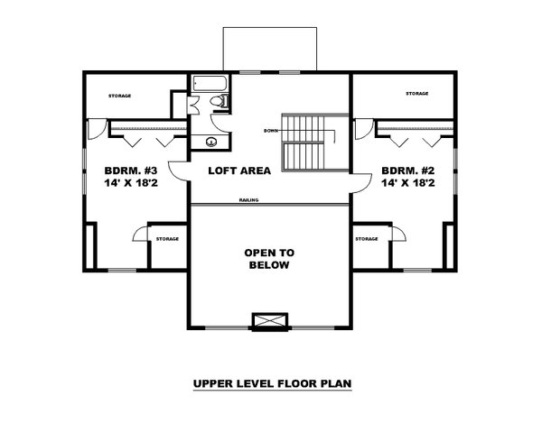 Craftsman Floor Plan - Upper Floor Plan #117-1010