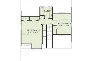 Floor Plan - Upper Floor for Cottage House Plan #17-2015 - 3 bed, 2 bath