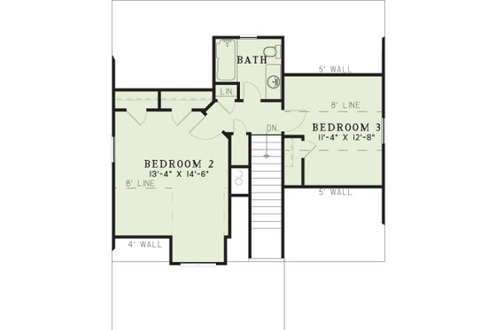 Floor Plan - Upper Floor for Cottage House Plan #17-2015 - 3 bed, 2 bath