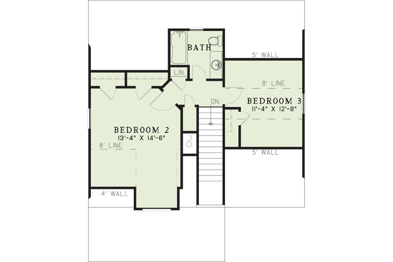 House Plan Design - Floor Plan - Upper Floor for Cottage House Plan #17-2015 - 3 bed, 2 bath