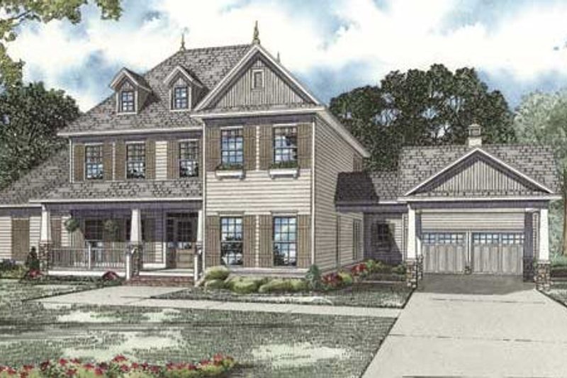House Plan Design - Colonial Exterior - Front Elevation Plan #17-2102
