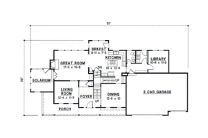 Floor Plan - Main Floor for Country House Plan #67-563 - 4 bed, 3.5 bath