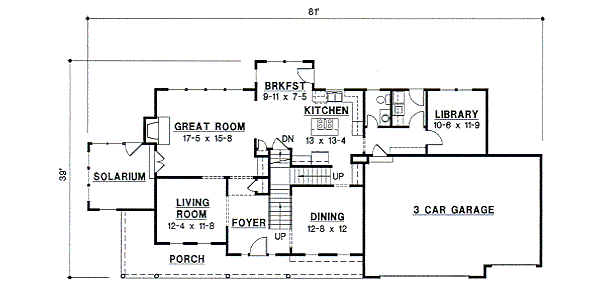 Country Floor Plan - Main Floor Plan #67-563