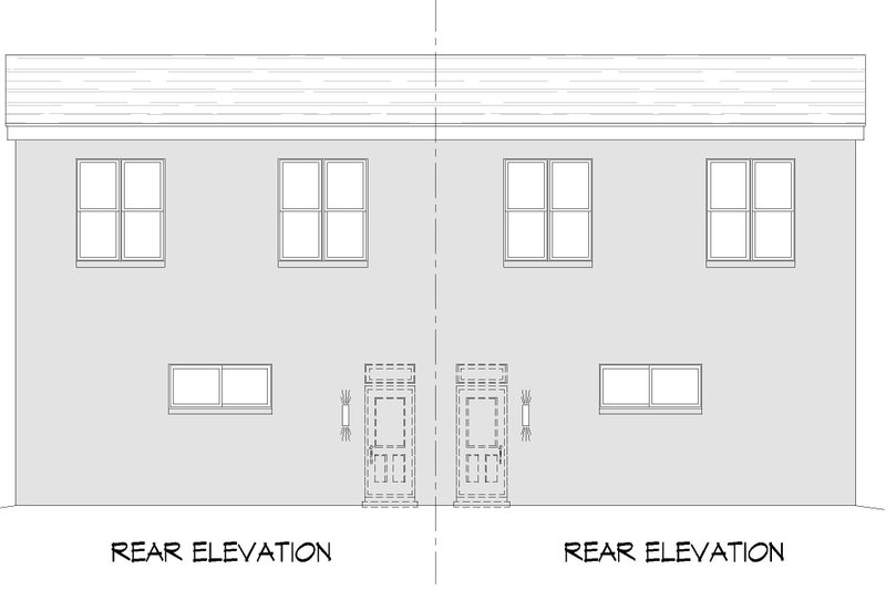 House Blueprint - Exterior - Rear Elevation for Contemporary House Plan #932-948 - 6 bed, 4 bath