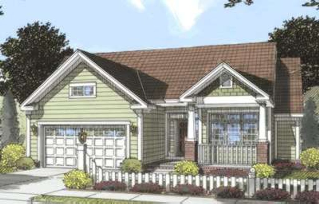 Exterior - Front Elevation 2 for Traditional House Plan #20-1837 - 4 bed, 2 bath