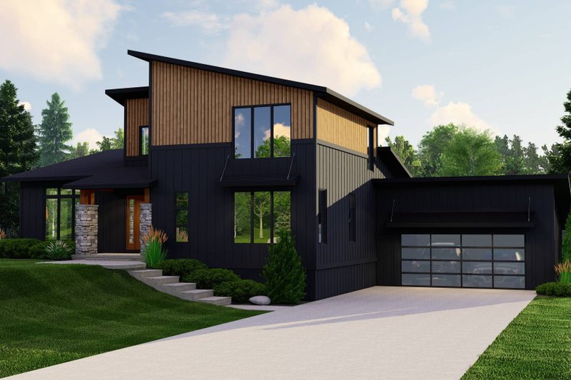 Contemporary Style House Plan - 3 Beds 2.5 Baths 2230 Sq/Ft Plan #1064-247