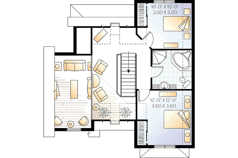 House Plan Design - Floor Plan - Upper Floor for European House Plan #23-390 - 3 bed, 2 bath