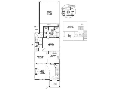 Floor Plan - Main Floor for Contemporary House Plan #81-135 - 3 bed, 2.5 bath