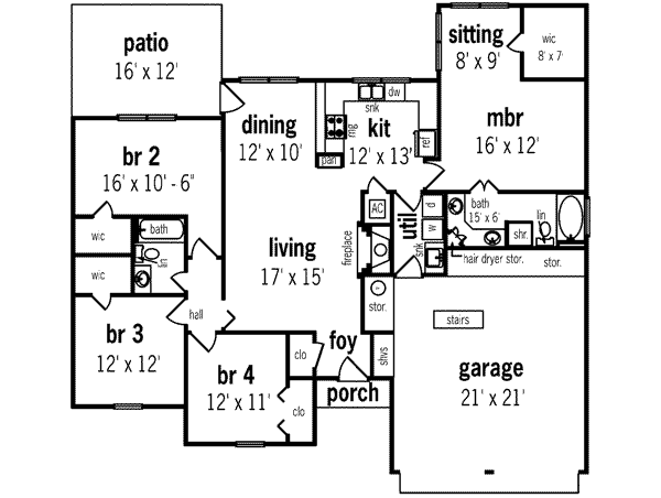 House Plan Design - European Floor Plan - Main Floor Plan #45-256