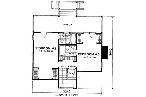 Floor Plan - Main Floor for Beach House Plan #322-124 - 3 bed, 3 bath
