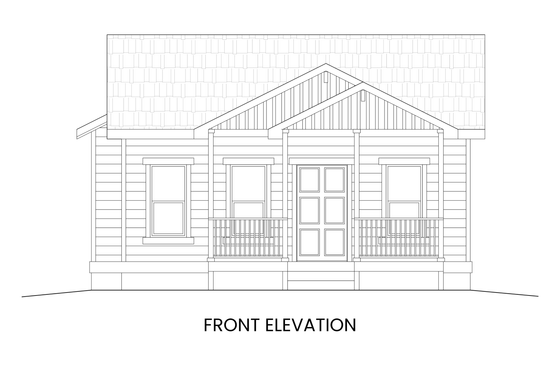Exterior - Front Elevation 3 for Craftsman House Plan #1108-8 - 2 bed, 1 bath