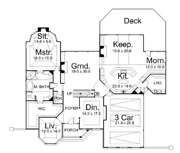 Home Plan - European Floor Plan - Main Floor Plan #119-251