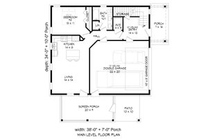 Floor Plan - Main Floor for Traditional House Plan #932-545 - 2 bed, 2 bath