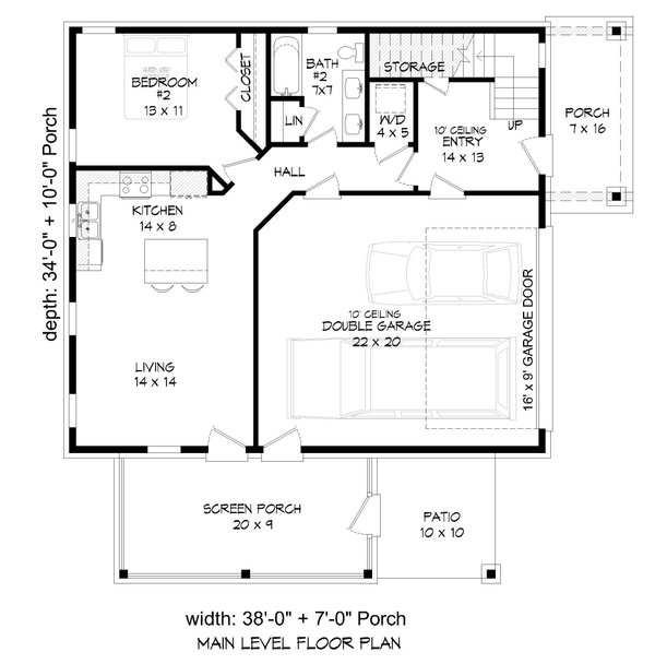 Traditional Floor Plan - Main Floor Plan #932-545