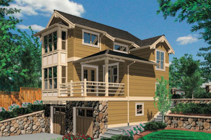 Dream House Plan - Craftsman Exterior - Front Elevation Plan #48-370