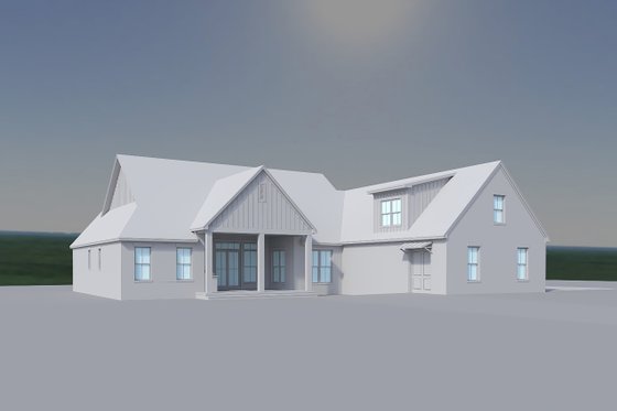 Exterior - Rear Elevation 4 for Farmhouse House Plan #430-438 - 3 bed, 3.5 bath