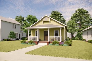 House Blueprint - Exterior - Front Elevation for Craftsman House Plan #936-24 - 3 bed, 2 bath