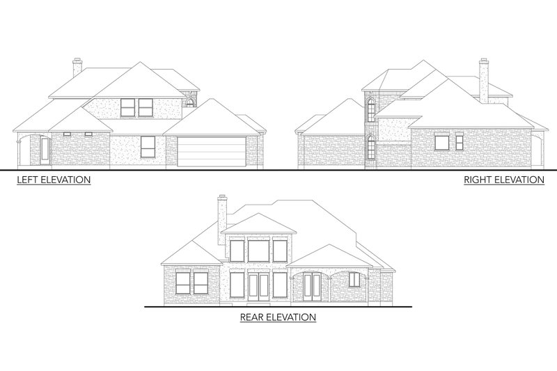 Home Plan - Exterior - Other Elevation for European House Plan #80-168 - 4 bed, 3 bath