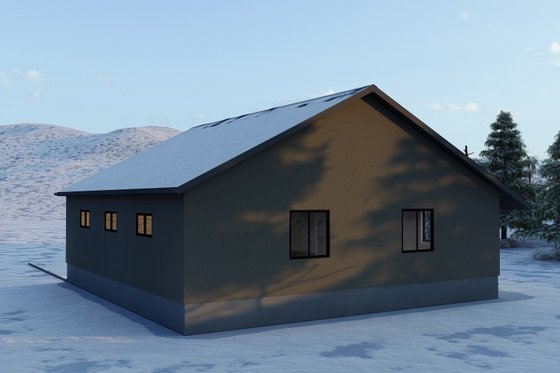 Exterior - Rear Elevation for Traditional House Plan #1060-130, 0 bath